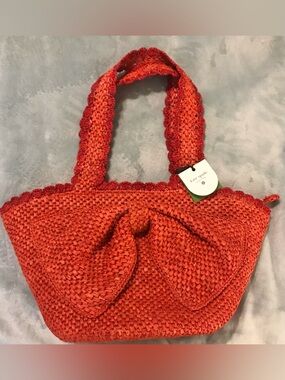 NWT Kate Spade X Target Red Woven Bow Tote
